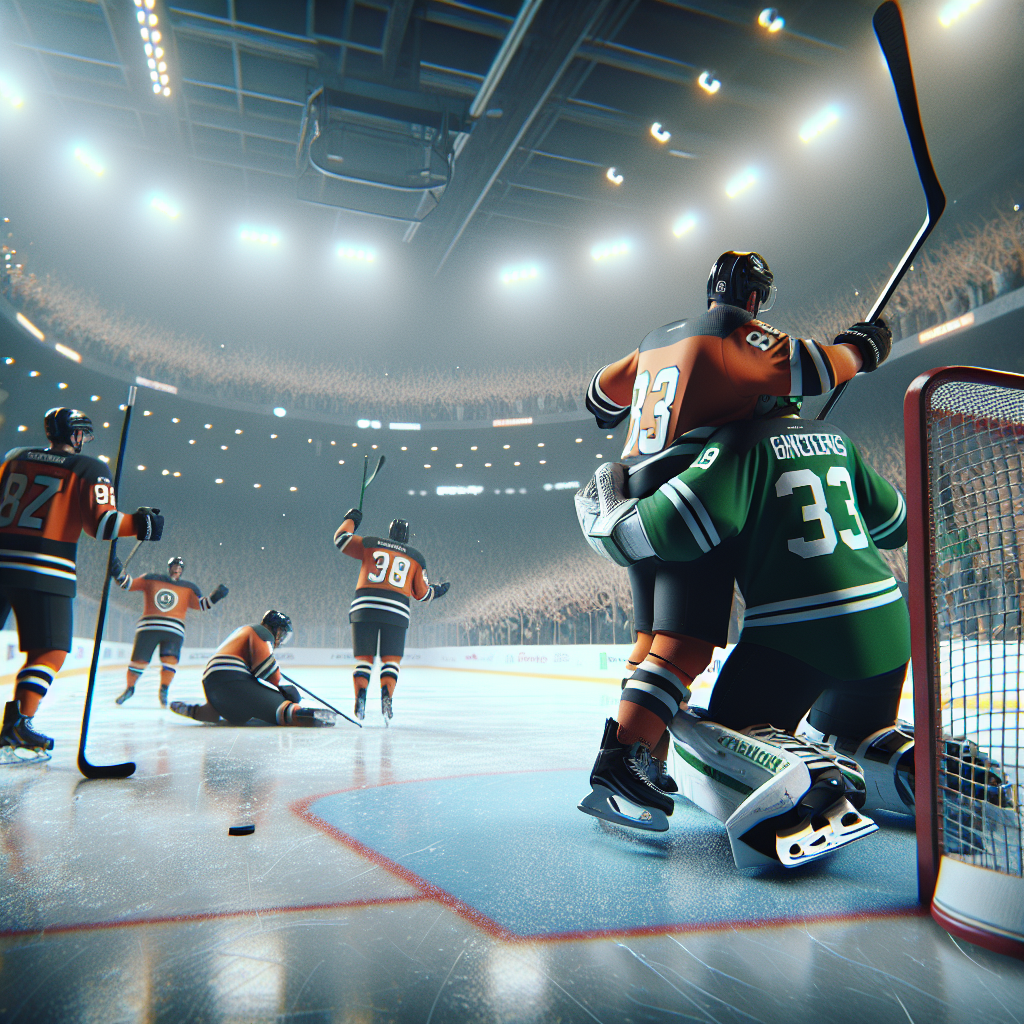 Anaheim Ducks Dallas Stars üzərində 3:1 qələbəni səhnələşdirən buz hokeyi foto